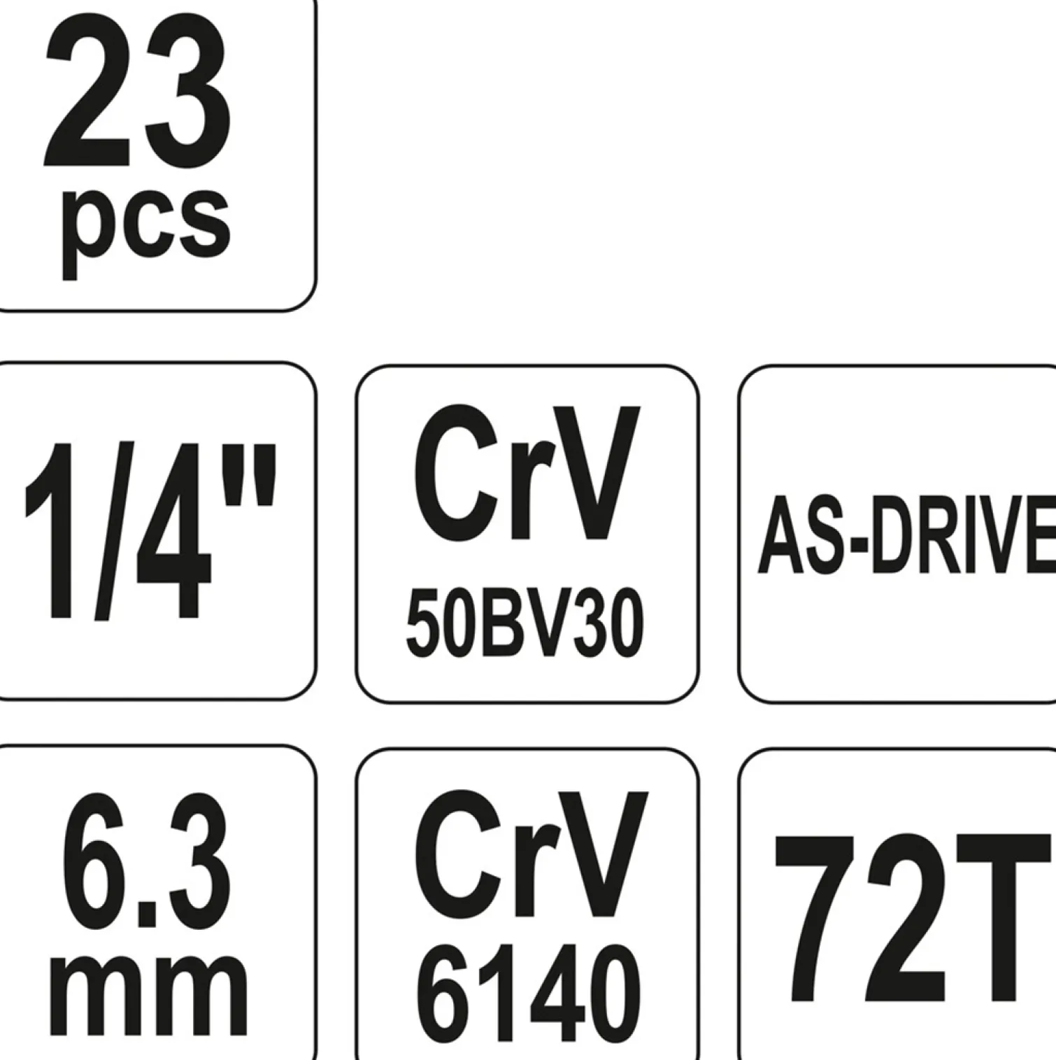 Zestaw narzędziowy 1/4" (23szt.) Yato YT-14421