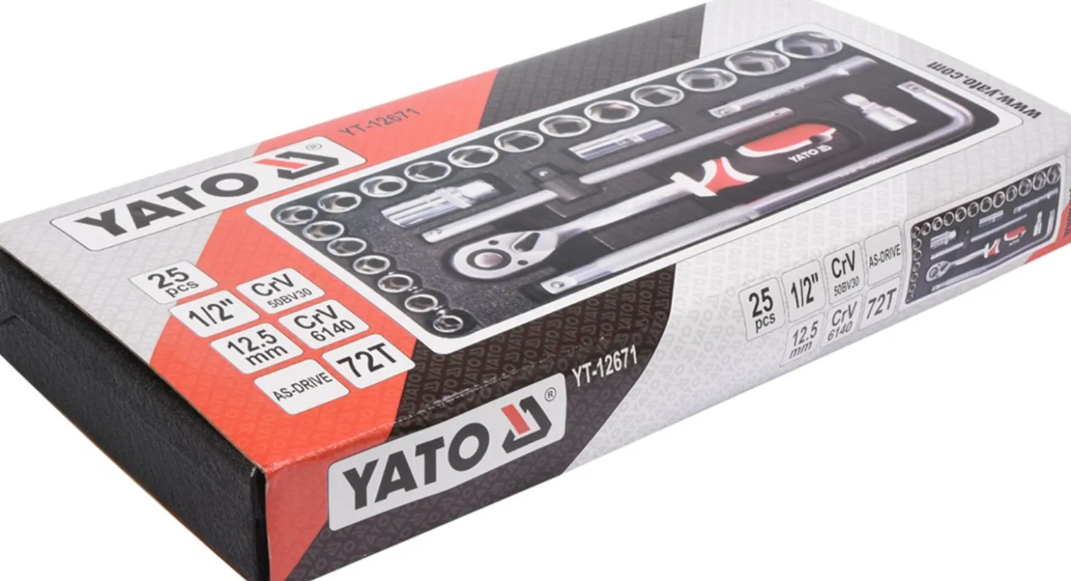 Zestaw narzędziowy 1/2" (25szt.) Yato YT-12671