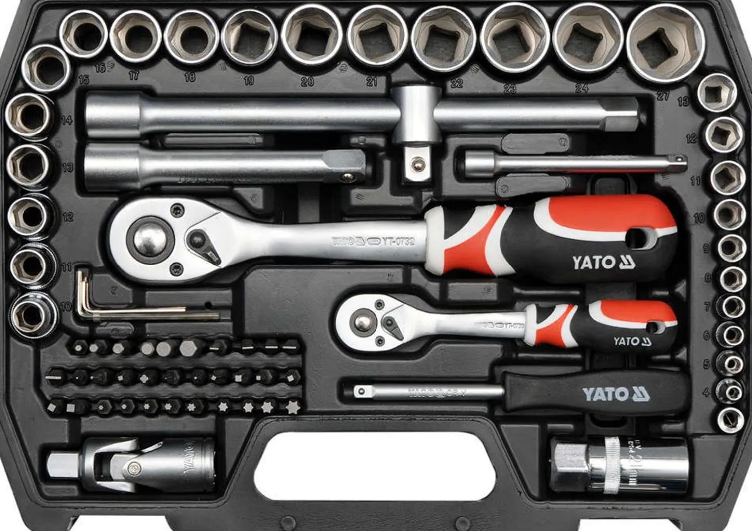 Zestaw narzędziowy 1/2" 72szt. Yato YT-38782