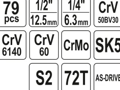 Zestaw narzędzi ręcznych, 79 elementów Yato YT-38911