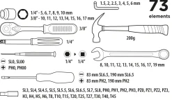 Zestaw narzędzi ręcznych, 73 elementów Top Tools 38D500