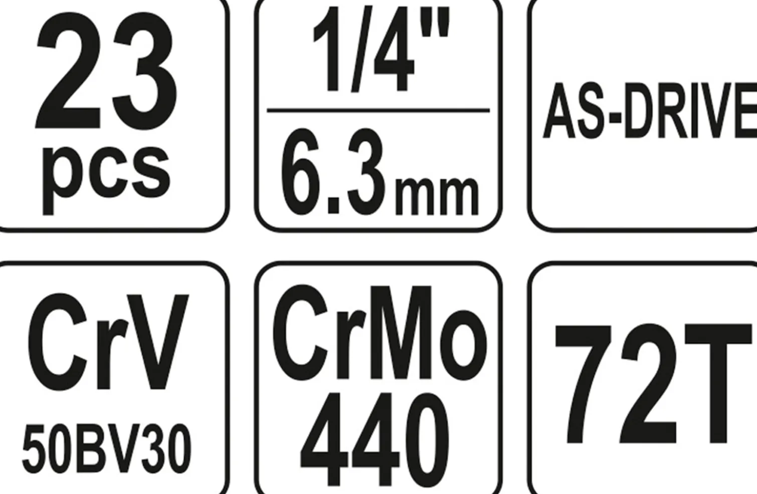 Zestaw narzędzi 1/4" (23szt.) Yato YT-14451