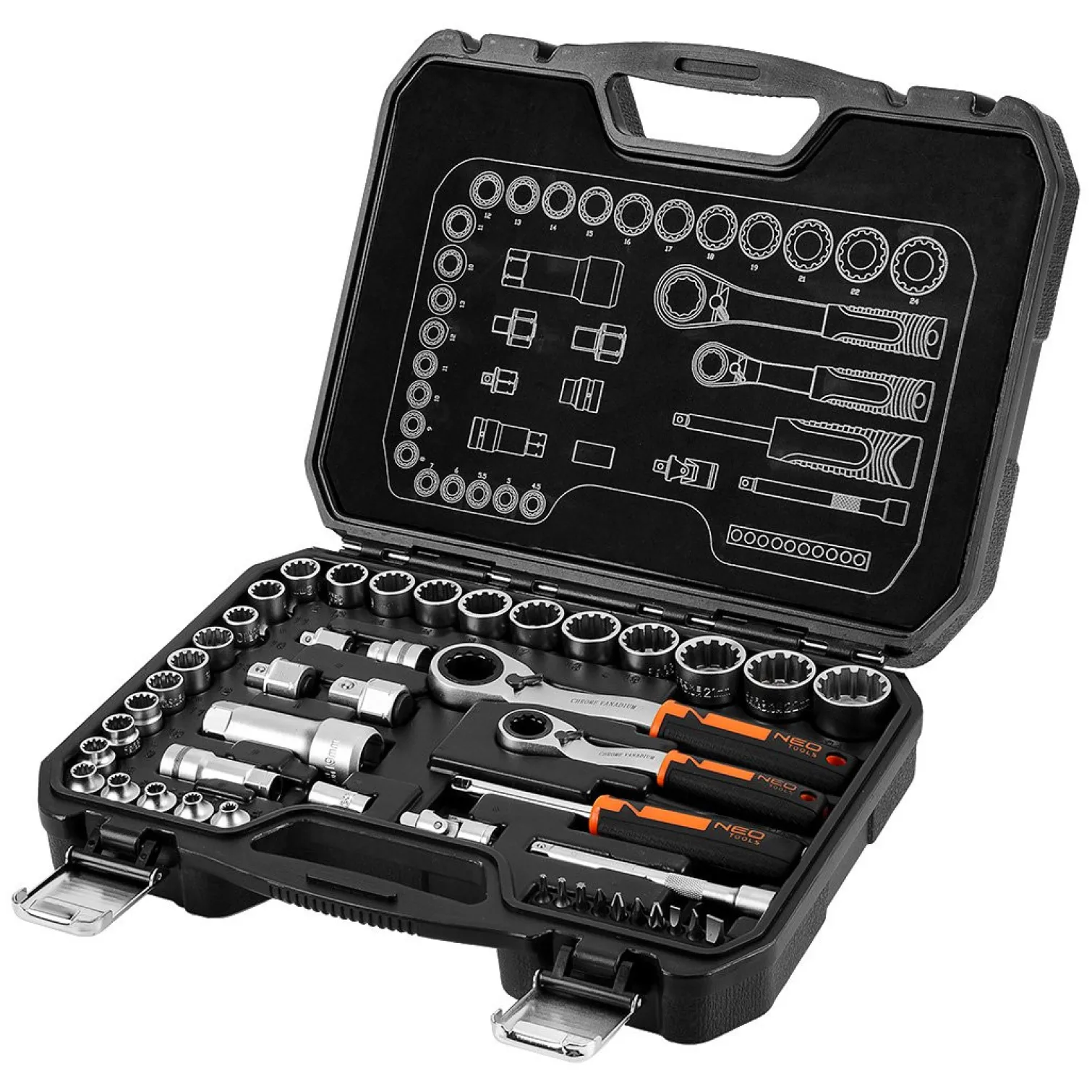 Zestaw nasadek przelotowych 1/4" +3/8