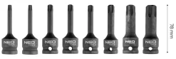 Zestaw 8 nasadek udarowych trzpieniowych TORX Neo 10-257