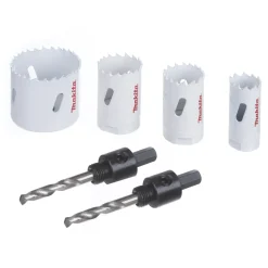 Zestaw otwornic 22, 29, 32, 51 mm + adapter + 2 wiertła prowadzące Makita D-33657