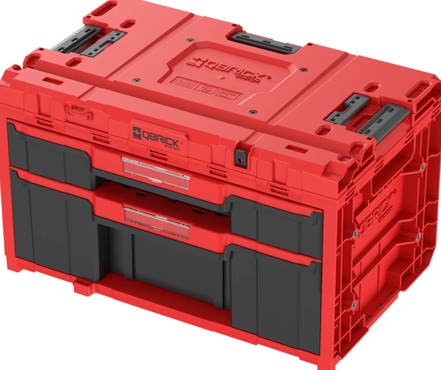 Zestaw szuflad na platformie kołowej Qbrick System ONE 2.0 WORKSHOP DRAWERS SET nr 5 RED Ultra HD Custom