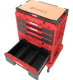 Zestaw szuflad na platformie kołowej Qbrick System ONE 2.0 WORKSHOP DRAWERS SET nr 5 RED Ultra HD Custom