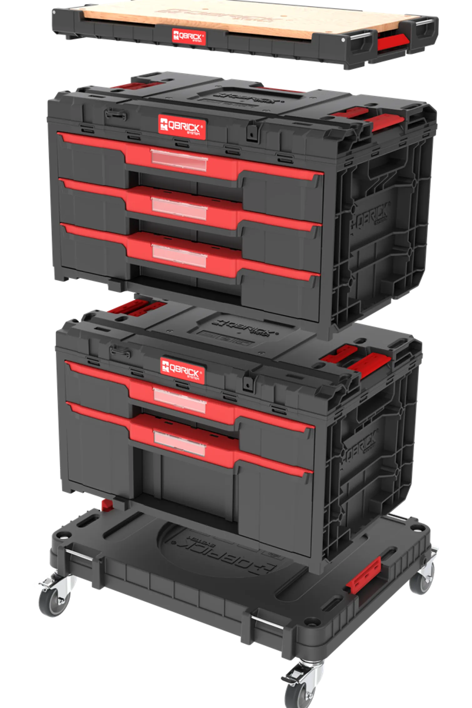 Zestaw szuflad na platformie kołowej Qbrick System ONE 2.0 WORKSHOP DRAWERS SET nr 4