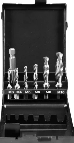 Zestaw wierteł-gwintowników M3-M10 Hex 1/4" 7szt. Yato YT-44849