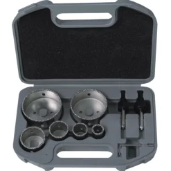 Zestaw wierteł nasyp węglika wolframu średnice 22,28,35,44,68,73 mm do płyt G/K, glazury w BMC Dedra DED1515