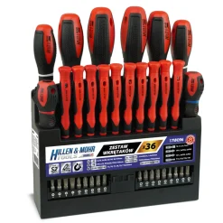 Zestaw wkrętaków i bitów 36szt ze stojakiem, stal S2 Hillen&Mohr Tools 17W096